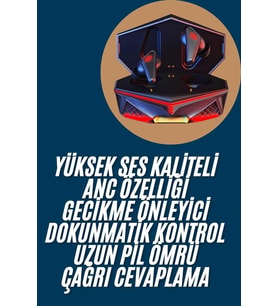 Profesyonel TWS LED'li Kablosuz Bluetooth Kulaklık Oyuncu Kulaklığı