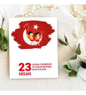 Takı Kartı - 23 Nisan Çocuk Bayramı Tasarım - Şans Bilekliği, Anahtalık, Toka, Takı, İnci Küpe Kartı