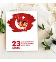 Takı Kartı - 23 Nisan Çocuk Bayramı Tasarım - Şans Bilekliği, Anahtalık, Toka, Takı, İnci Küpe Kartı