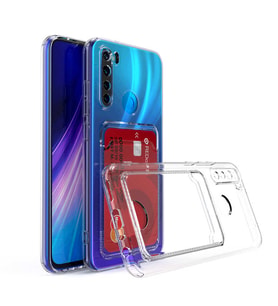 Xiaomi Redmi Note 8 Uyumlu Kılıf Kartlıklı Şeffaf Zore Setra Clear Silikon Kapak