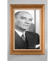 Çerçeveli Paspartulu Atatürk Tablo a403 (Gold)
