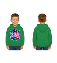 Unisex roblox Baskılı Çocuk Swaetshirt  Baskılı Kapüşonlu 3 İplik Şardonlu (Yeşil)