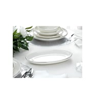 Modern Gümüş Silver 2'li 25 cm Kayık Sunum Tabağı Servis Seti