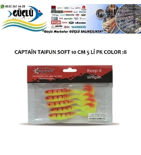 LEVREK TURNA SİLİKONU CAPTAIN TAIFUN SOFT 10 CM 5 Lİ PK RENK :8