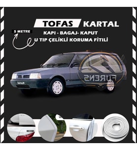 Tofaş Kartal Oto Araç Kapı Koruma Fitili 5metre Parlak Beyaz Renk