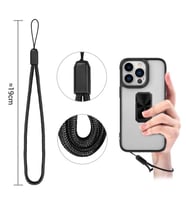 Uyumlu Model Apple iPhone 13 Pro Kılıf Charm Kısa iPli Şeffaf Kapak (Siyah)