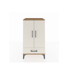Hyperion Komodin 3 Raflı Tek Çekmeceli 2 Kapaklı 60x44x106 Çam-Aytaşı