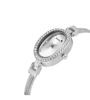 Polo Air Lüx Taşlı Oval Kasa Hasır Metal Kordon Kadın Kol Saati PL-1546Bx (Gümüş)