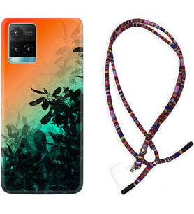 Vivo Y11S Y21S Y20 Y20S Y70 Kılıf Boyun Asklı Rasta Silikon Güzel Çiçekler 1712
