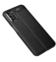 Oppo A72 Kılıf Zore Niss Deri Desenli Silikon Kılıf (Siyah)