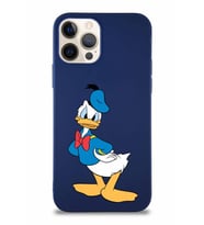 Apple iPhone 12 Pro Soft Premier Kapak Donald Duck-D Tasarımlı Silikon Kılıf - Lacivert (Şeffaf)