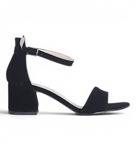 Byn Ayışığı By38 Süet Siyah Kadın 7 Cm Topuklu Sandalet