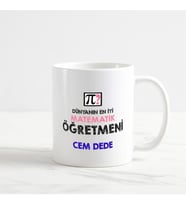 Matematik Öğretmeni Kupa Bardak (2. Tasarım) (Beyaz)