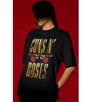 Tasarım Guns 'N Roses Rock Metal Müzik Grubu Baskılı Unisex Oversize Tişört