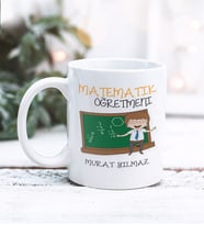 Matematik Öğretmeni Tasarımlı Kişiye Özel Kupa Bardak (Beyaz)