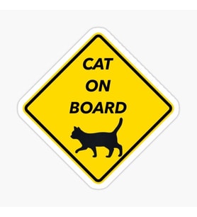 Arabada Kedi var Cats On Board Sticker Yapıştırma 19CM md2