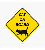 Arabada Kedi var Cats On Board Sticker Yapıştırma 19CM md2