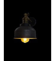 MYLİGHTS RETRO RUSTİK ANTİRASİT BAŞLIKLI APLİK DUVAR   LAMBASI (Siyah)