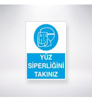Yüz Siperliği Takınız 21x35 Arkası Yapışkanlı Levha