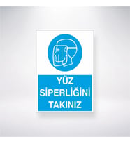 Yüz Siperliği Takınız 21x35 Arkası Yapışkanlı Levha