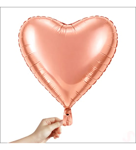 Kalp Folyo Balon, 60cm - Rose Gold