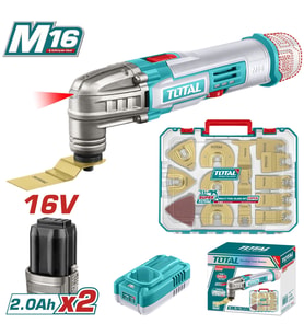 TOTAL 16V ÇOK AMAÇLI KESİ VE AKSESUAR SETİ LI-ION AKÜLÜ TOSLI241299E