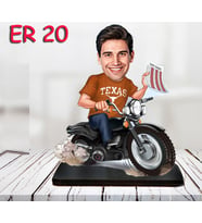 Kişiye Özel Ahşap Biblo - Motor Kullanan Erkek Karikatür Biblo 5