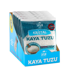 Saygın Tuz Rafine Edilmemiş Doğal Kristal Kaya Tuzu - Sofrada Öğütme / İri Taneli / Paketli 500 gr X 6 adet