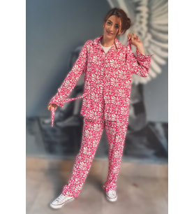Pembe Renk Desenli Takım
