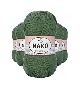 5 Adet Pırlanta Amigurumi El Örgü İpi Yünü Haki Yeşil 11253
