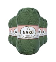 5 Adet Pırlanta Amigurumi El Örgü İpi Yünü Haki Yeşil 11253