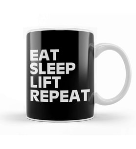 Eat Sleep Lift Repeat Kupa Bardak Porselen