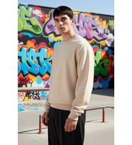 Erkek Bisiklet Yaka Standart Kol Oversize Kalıp Sweatshirt Fonksiyonel Dayanıklı Kaliteli Şık