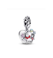 Disney Winnie The Pooh & Piglet Çift Sallantılı Charm 925 Ayar Gümüş