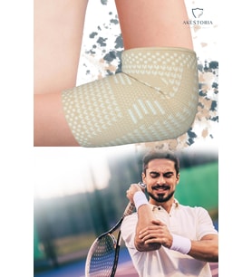 Örme Spor Dirsek Desteği Ve Koruyucu Bej Rengi Tek Parça SD-004