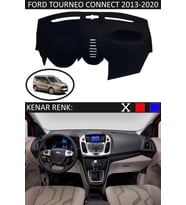 Ford Tourneo Connect 2012-2020 Torpido Koruma Halısı Siyah Kenar Renk Siyah