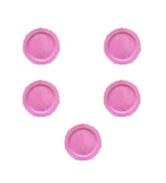 Omeyva Davet Parti Sunum Doğum Günü Pembe Renkli Sert Plastik Mika Tabak -26 Cm - 6 Adetlik 5 Paket