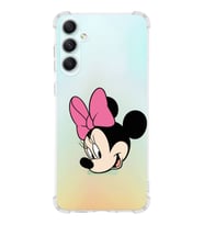 Samsung Galaxy A34 Uyumlu Köşe Korumalı Antişok Kapak Minnie Mouse Tasarımlı Şeffaf Silikon Kılıf