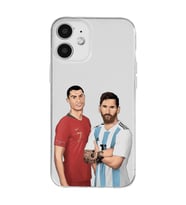 Iphone 12 Uyumlu Cristiano Ronaldo & Lionel Messi Tasarımlı Şeffaf Telefon Kılıfı