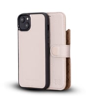 Bouletta Apple iPhone 14 Plus Uyumlu Deri Cüzdanlı Kılıf MWWN ERC3 Bej