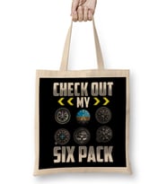 Check Out My Six Pack Airplane Pilot Aviation Pun Bez Çanta Uzun Saplı