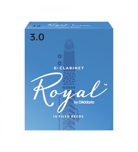 D'Addario RBB1030 Royal Eb Klarnet Kamışı No: 3.0 (Profesyonel) - 10'lu Paket  Küçük Klarnet İçin Dosyalı (Filed) Kesim ve Kararlı Tını
