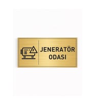 JENARATÖR ODASI YAZILI GOLD METAL LEVHA 20 X 10 CM