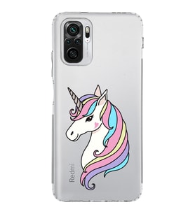 Xiaomi Redmi Note 10 4G  Kamera Korumalı Kapak Unicorn Tasarımlı Şeffaf  Kılıf