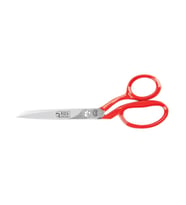 3257-7 Tekstil / Yatık Konfeksiyon Makası No: 7 İnç / 17,78 Cm - Nikel Kaplama, Kırmızı Saplı, Mikro Tırtıllı