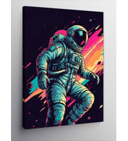 Kanvas Tablo Neon Astronot