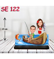 Kişiye Özel Ahşap Biblo - Tekne Kullanan Çift 2