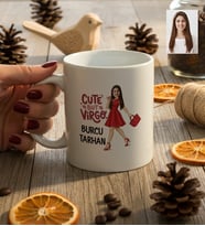 Kişiye Özel Karikatürlü Cute But Virgo Başak Burcu Kupa Bardak Doğum Günü Hediyesi