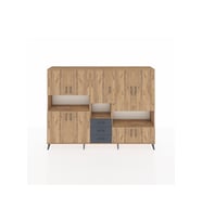 Arges Dolap 13 Raflı 3 Çekmeceli 9 Kapaklı 220x30x163 Çam-Çam/Antrasit