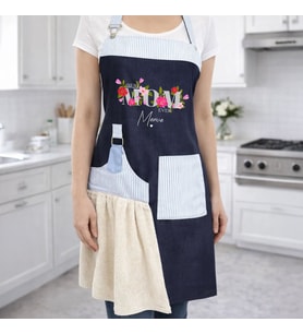 BK Gift Kişiye Özel Anneler Günü Tasarımlı Pamuk Denim Havlu Detaylı Mutfak Önlüğü -6, Anneye Hediye, Anneler Günü Hediyesi